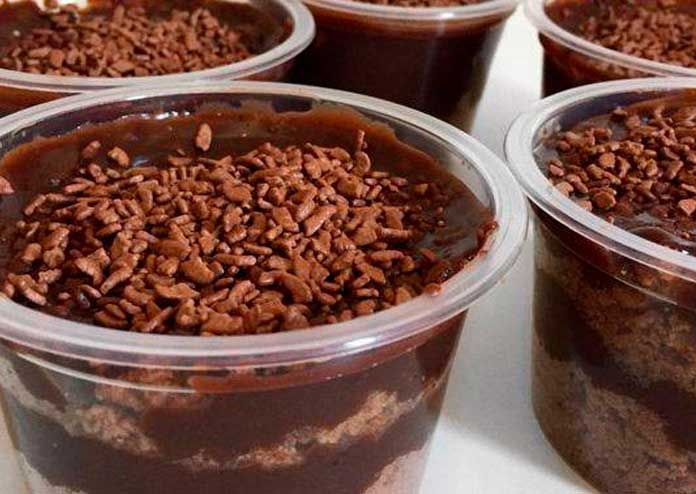 bolo no pote brigadeiro